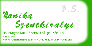 monika szentkiralyi business card